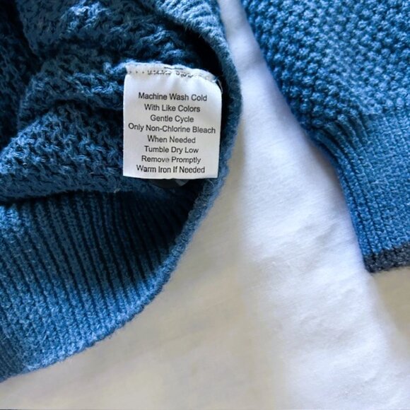 Jos A Bank Mens Sweater Jersey L Blue 100% cotton read - Picture 5 of 7